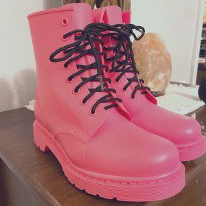 Steve Madden Neon Hot Pink Combat Boots rave